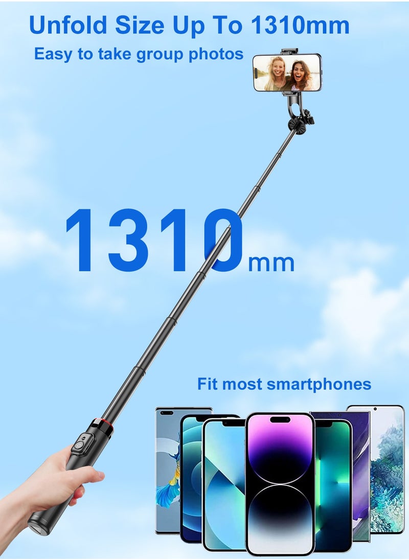اكس كوبس Selfie Stick Tripod Stand ، XQOOPS 51.5 ''/131 سم ترايبود خفيفة الوزن ومحمولة مع حامل هاتف بعيد والفصل ، عصا شخصية قابلة للتمديد لالتقاط الصور | مقاطع فيديو | مدونة | Tiktok للسفر  - Image 4