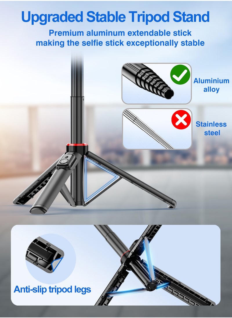 اكس كوبس Selfie Stick Tripod Stand ، XQOOPS 51.5 ''/131 سم ترايبود خفيفة الوزن ومحمولة مع حامل هاتف بعيد والفصل ، عصا شخصية قابلة للتمديد لالتقاط الصور | مقاطع فيديو | مدونة | Tiktok للسفر  - Image 5