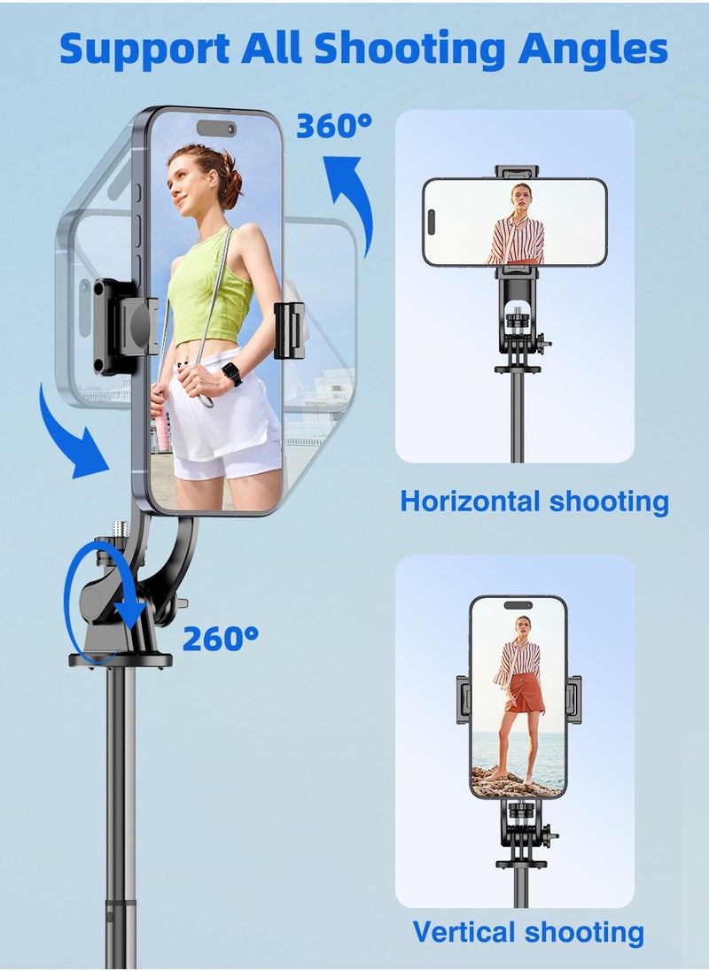 اكس كوبس - Selfie Stick Tripod Stand ، XQOOPS 51.5 ''/131 سم ترايبود خفيفة الوزن ومحمولة مع حامل هاتف بعيد والفصل ، عصا شخصية قابلة للتمديد لالتقاط الصور | مقاطع فيديو | مدونة | Tiktok للسفر - Image 1