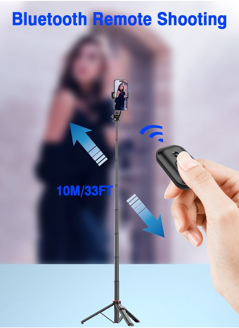 اكس كوبس - Selfie Stick Tripod Stand ، XQOOPS 51.5 ''/131 سم ترايبود خفيفة الوزن ومحمولة مع حامل هاتف بعيد والفصل ، عصا شخصية قابلة للتمديد لالتقاط الصور | مقاطع فيديو | مدونة | Tiktok للسفر - Image 1