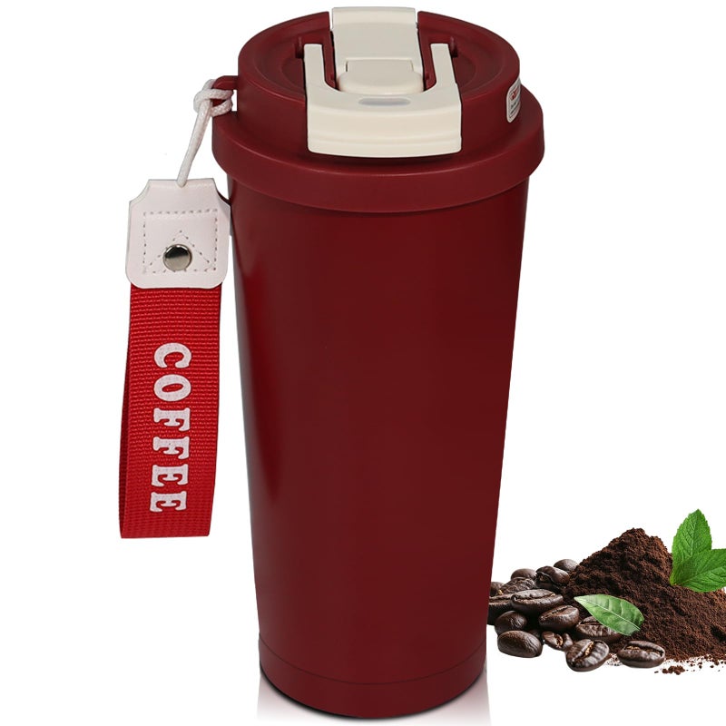 DITOSH Insulated Coffee Tumbler 17.9oz 530ml Travel Coffee Mug 316 Stainless Steel Dual Drink Openings Leakproof Lid Reusable Insulated Coffee Mug Hot and Cold Ideal Travel Mug for Coffee Lover Daily - Image 1