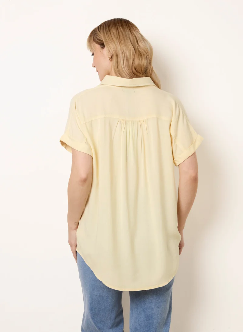 بلو فانيلا Button Front Shirt