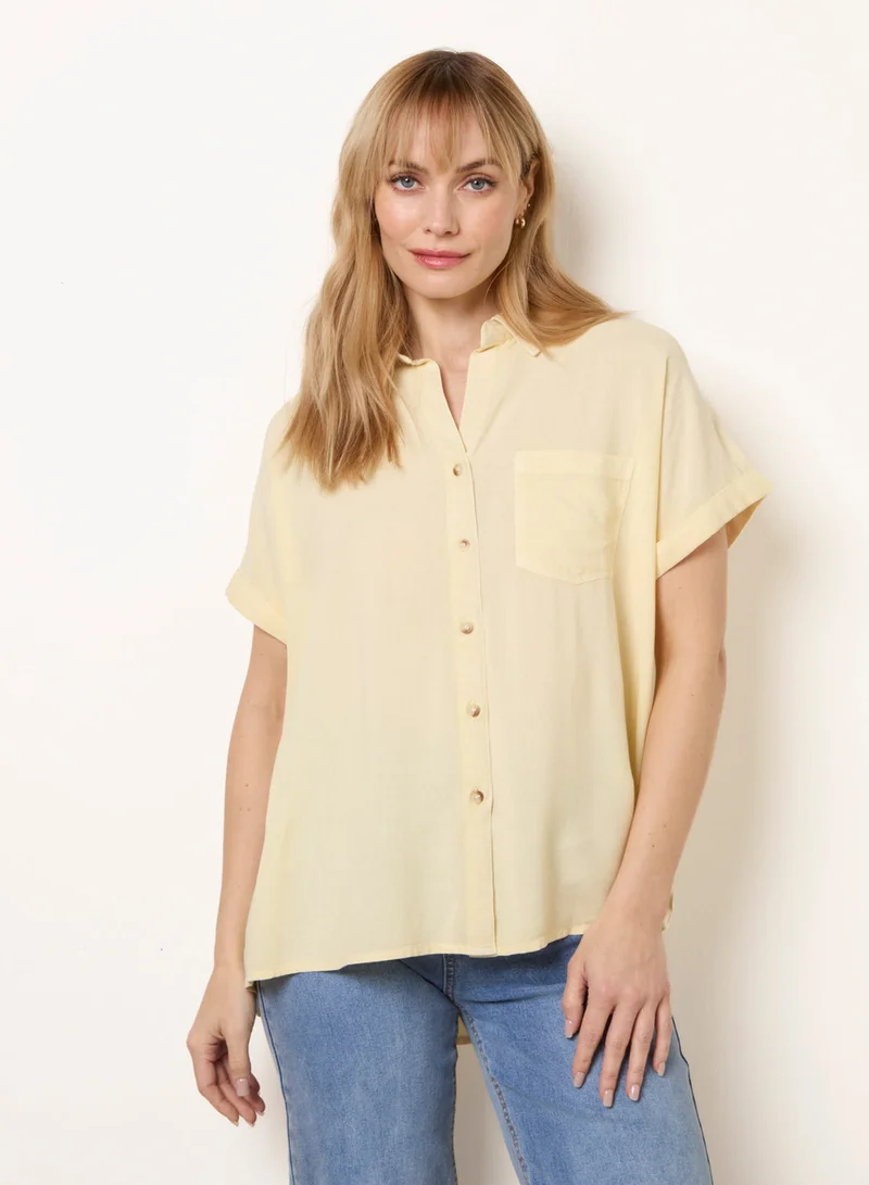 بلو فانيلا Button Front Shirt