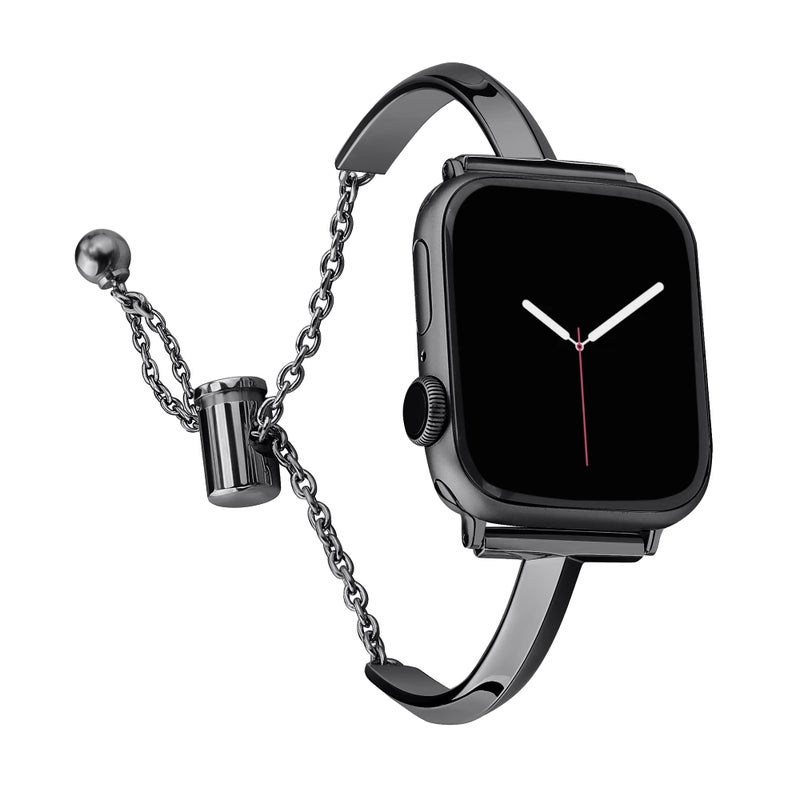 PlusRoc Stainless Steel Band Compatible with Apple Watch Band 38mm 40mm 41mm 42mm(Series 11/10) iWatch SE Series 11 10 9 8 7 6 5 4 3 2 1, Slim Versatile Bangle Bracelet for Women, Black - Image 3