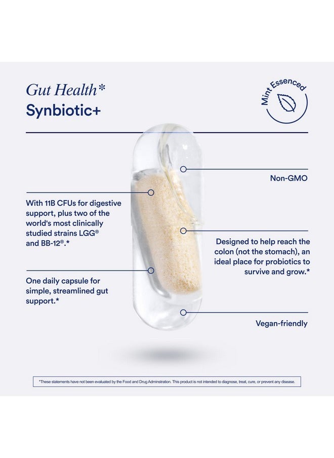 Ritual - Synbiotic+ : Probiotic Prebiotic Postbiotic 3 In 1 Formula For Gut Health Bloat Support Immune Support Delayed Released Capsule Designed To Thrive 30 Vegan Capsules - Image 1