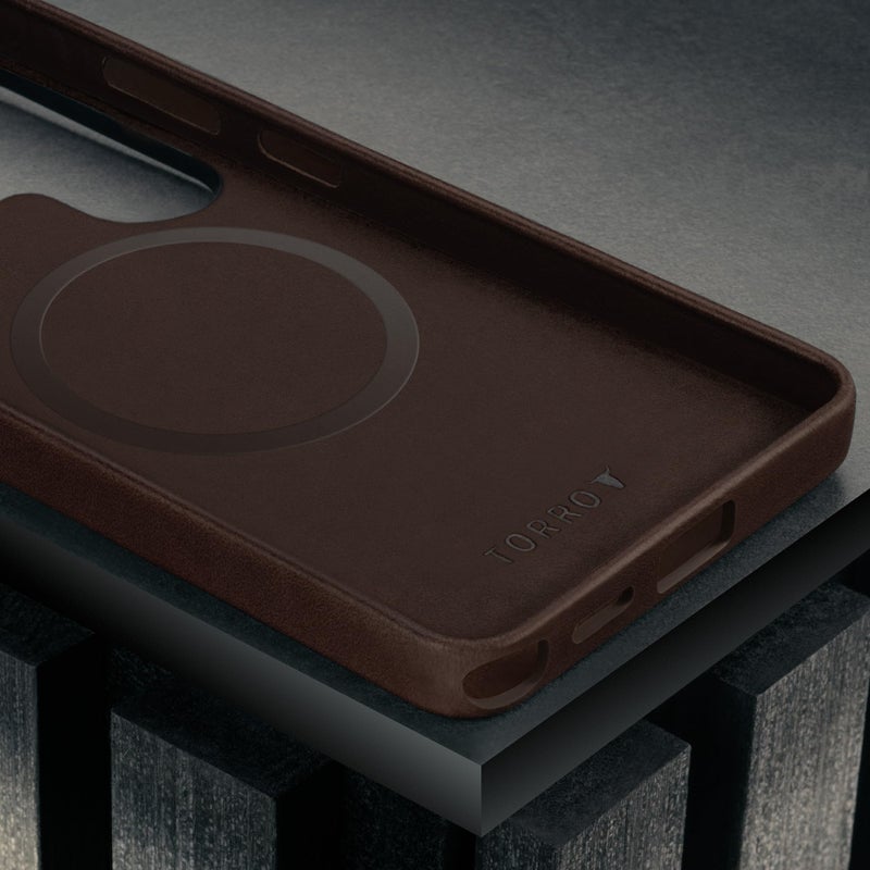 TORRO Case Compatible with Samsung Galaxy S26 Ultra 5G 2026 - Premium Leather MagSafe Charging Compatible, Slim Bumper Case (Dark Brown) - Image 5
