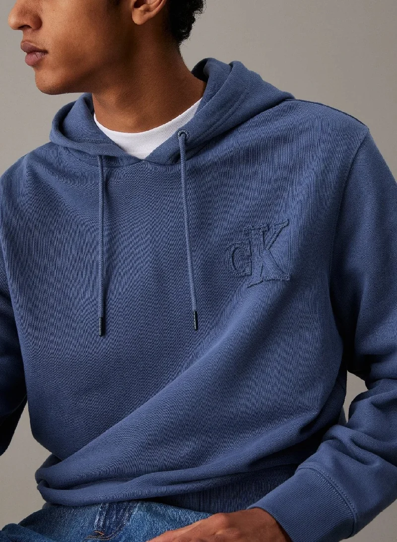 Calvin Klein Jeans Vintage Indigo Logo Appliqué Hoodie for Men | Best Price UAE