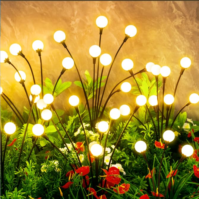 vignuto Solar Lights Outdoor Waterproof, 10 Packs 80LED, Solar Garden, Patio, Garden Decor, Patio Decor, Firefly Outdoor, Unique Gifts for Women, Gifts for Grandma - Image 1