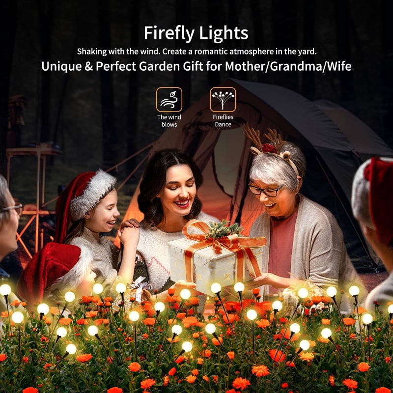 vignuto Solar Lights Outdoor Waterproof, 10 Packs 80LED, Solar Garden, Patio, Garden Decor, Patio Decor, Firefly Outdoor, Unique Gifts for Women, Gifts for Grandma - Image 5