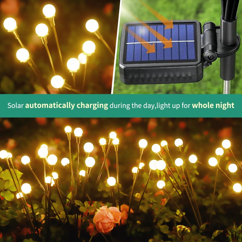 vignuto Solar Lights Outdoor Waterproof, 10 Packs 80LED, Solar Garden, Patio, Garden Decor, Patio Decor, Firefly Outdoor, Unique Gifts for Women, Gifts for Grandma - Image 3