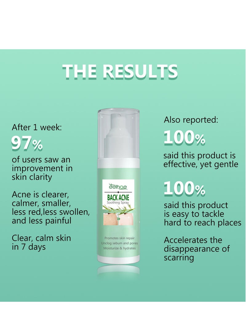 EELHOE 120ML Back Acne Soothing Spray, Clarifying Body Spray – With 2% Salicylic Acid & Tea Tree Oil, Refreshing Herbal Formula for Smooth & Balanced Skin, Fast-Absorbing & Non-Greasy Mist for Daily Skin Care - Image 2