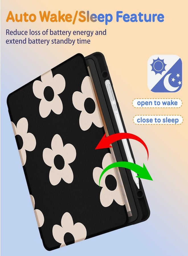 Kidcube for Kindle Fire HD 10/10 Plus Tablet Case - 13th/11th Generation 10.1" Women Cute Girls Folio Cover with Pencil Holder Flowers Floral Design Rotating Stand Cases for Amazon Fire HD 10/10 Plus - Image 5