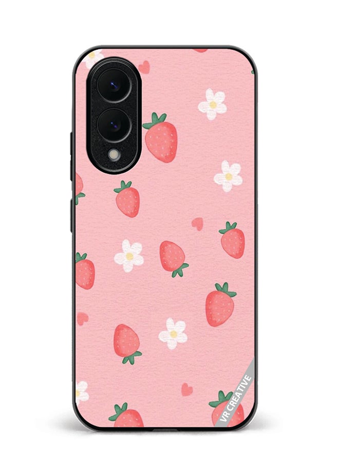VR CREATIVE Protective Case Cover For Samsung Galaxy S25 Edge Strawberry Design Multicolour