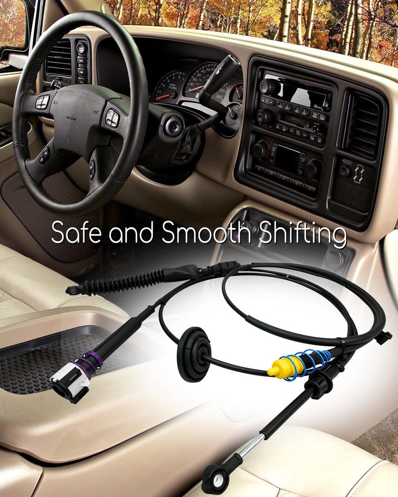 GUZIKO Gear Shifter Cable Replace 12477640 Fit for Chevrolet Silverado 1500 2500 3500 Classic GMC Sierra 1500 2500 3500 Classic 1999-2007, Automatic Transmission Gearshift Control Cable - Image 4