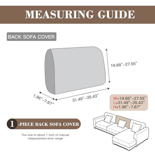Eertop Couch Cushion Covers for Sectional Sofa Wear Resistant Stretch Sofa Slipcovers for Sofa Universal Cushion Protector Washable Elastic Elastic Seat Cover for Pets Beige 1 Back Cover - Image 3