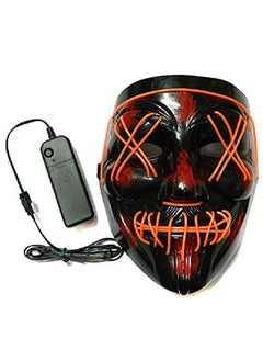 Generic LED Halloween Face Mask Light up Mask Cosplay,Halloween Masks ( orange)  - Image 1