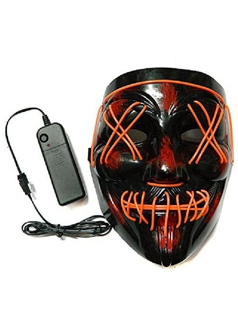 LED Halloween Face Mask Light up Mask Cosplay,Halloween Masks ( orange)