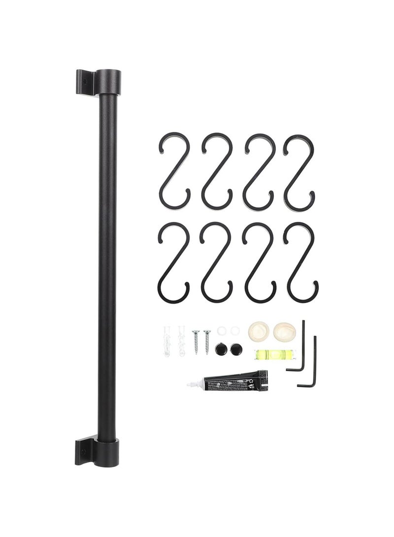 GGOOT Mug Hooks Under Shelf Mug Holder Cups Storage Rack Wall Mug Rack with Adjustable and Removable Hooks Coffee Cups Holder Kitchen Belts Scarf Hanging Hooks Rack 40cm - Image 1