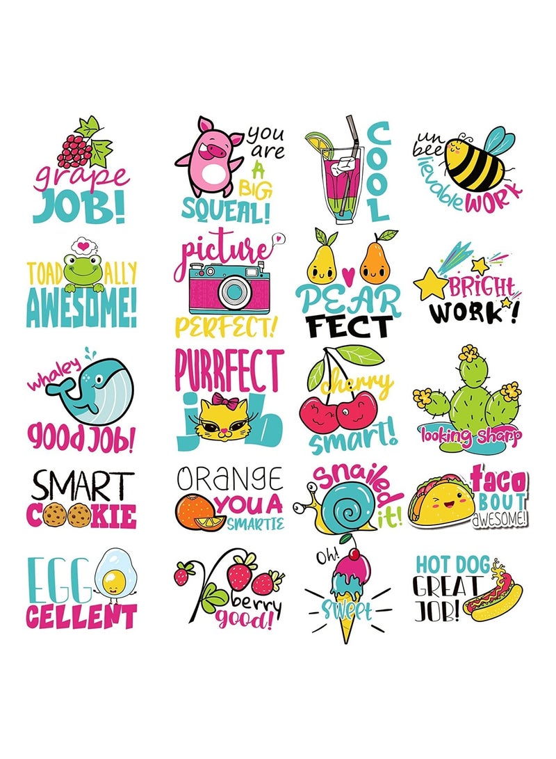 UP TO DATE Motivational Stickers for Kids – 400 Pieces  Make learning fun and rewarding with this set of positive stickers for kids! 🦁🐼🐰  ✅ 400 colorful stickers with cute cartoon designs.  ✅ Adorable animal shapes perfect for decorating notebooks, reward charts, or crafts.  ✅ Great as classroom rewards, motivational tools, or fun gifts for students at school or home.  ✅ Safe, easy to stick, and removable without damage.  🎉 A perfect way to spread positivity and encouragement, keeping kids motivated and happy while learning - Image 1