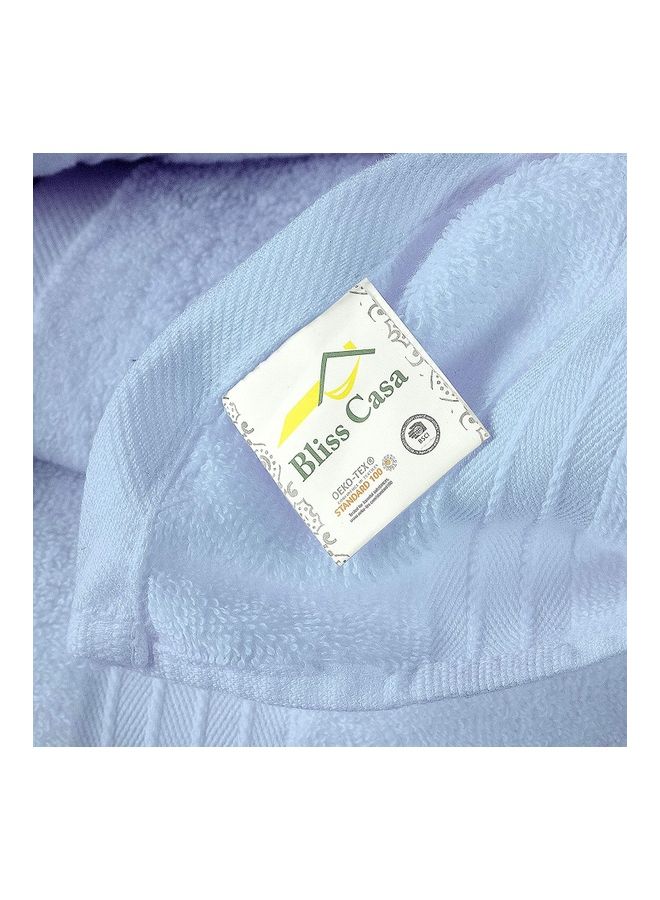 مجموعة مناشف Bliss Casa مكونة من 8 قطع، 100% قطن ممشط 550 جرام لكل متر مربع، جودة فائقة، سريعة الجفاف وسميكة للغاية، مناشف فندقية ناعمة للحمام والمنتجعات الصحية، مجموعة المناشف تتضمن منشفتي حمام (70 × 140 سم)، ومنشفتي يد (40 × 70 سم)، و4 مناشف (30 × 30 سم) أزرق فاتح 70 × 140 سم - Image 4