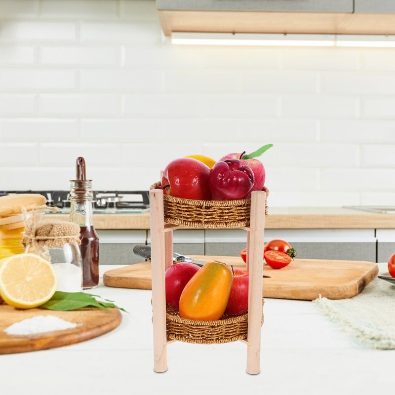 2 Sets of Snack Storage Basket Decorative Storage Holder Organizing Basket Handmade Basket - Image 2