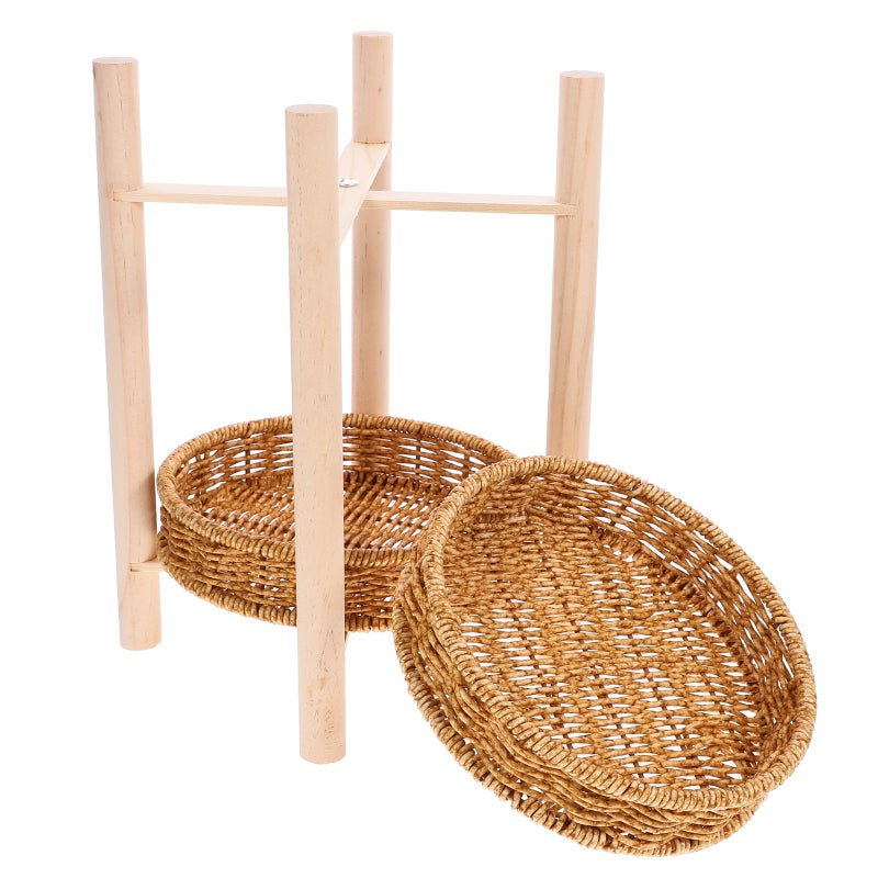 2 Sets of Snack Storage Basket Decorative Storage Holder Organizing Basket Handmade Basket - Image 5