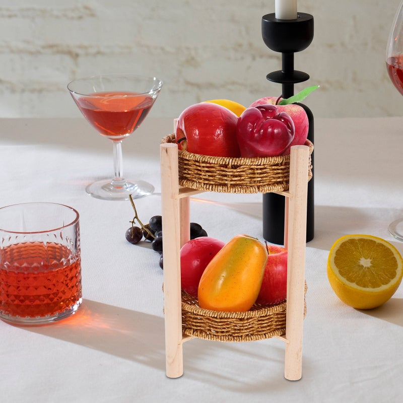 2 Sets of Snack Storage Basket Decorative Storage Holder Organizing Basket Handmade Basket - Image 3