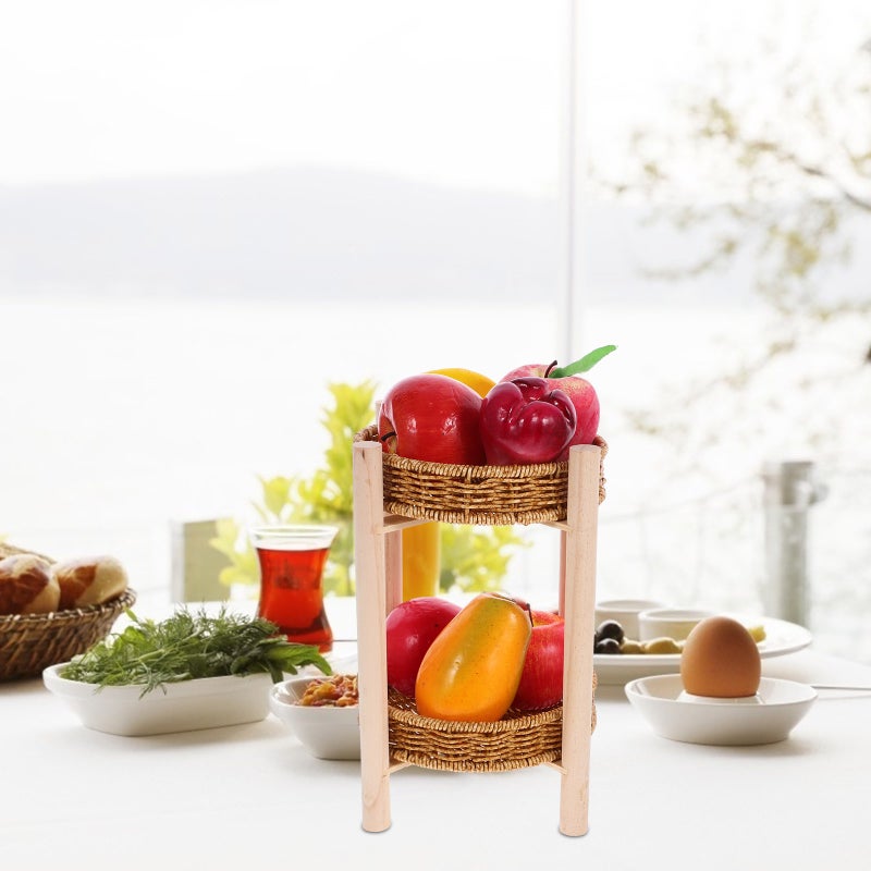 2 Sets of Snack Storage Basket Decorative Storage Holder Organizing Basket Handmade Basket - Image 4