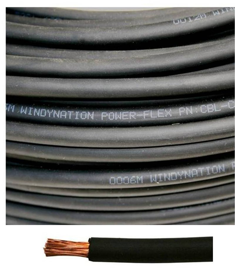 8 Gauge 8 AWG 20 Feet Black Welding Battery Pure Copper Flexible Cable Wire  Car Inverter RV Solar