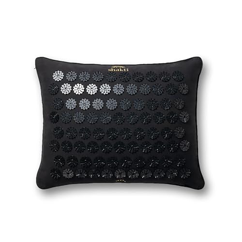 ShaktiMat Premium Acupressure Pillow Level 1 Intensity in Shakti Black Massage Muscles Aid Sleep Unlock Inner Tension Similar to Acupuncture Organic Cotton Certified - Image 2