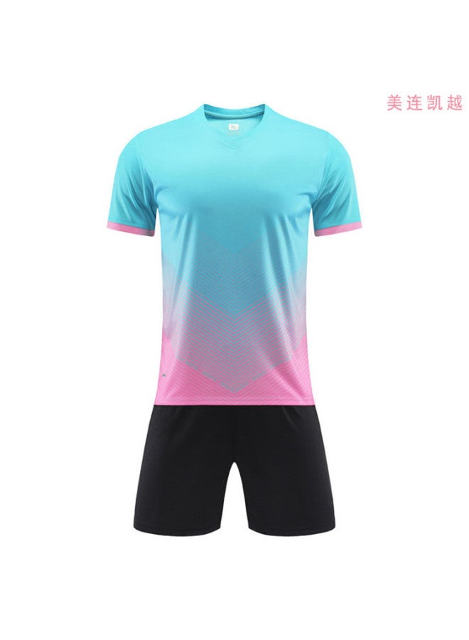 Sky Blue Short Sleeve Football Jersey - Image 1