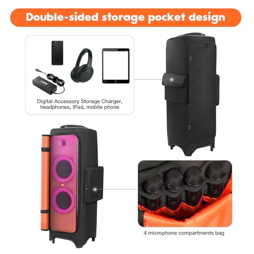 MRINCA Speaker Cover Compatible with JBL PartyBox 1000, Scratch-Resistant, Dustproof, Portable Case with Storage Bag for Outdoor Party Speaker - Image 4