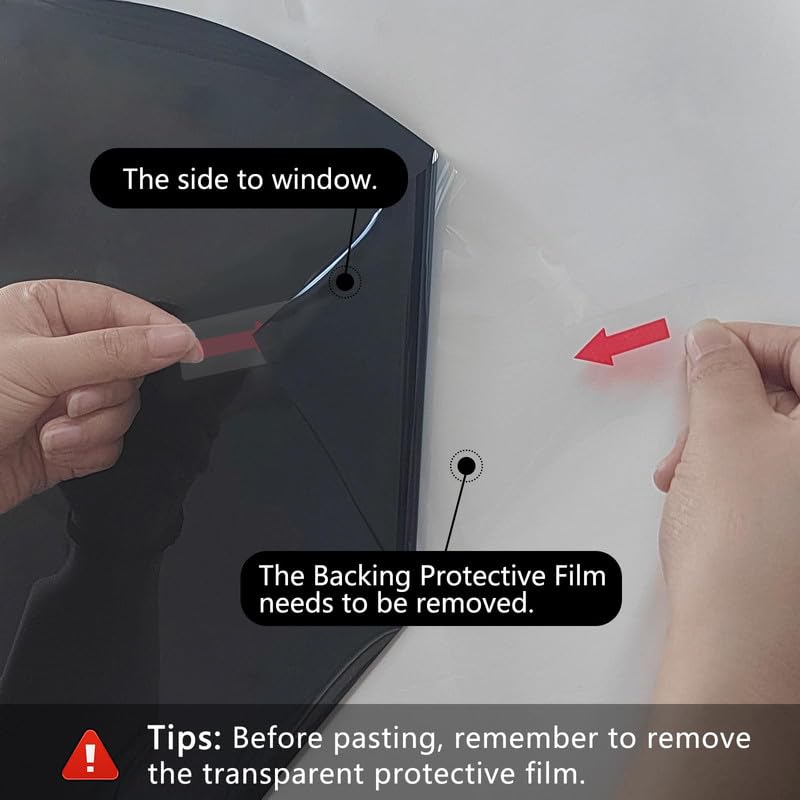 HomeVera Blackout Black Film for Window, self Adhesive Glass Film for Privacy Glass_Film for Sunlight Heat Blocking, Glass Window, Office Cabins, Home - 95% Black-Glass film16 X 48 Inchs - Image 5