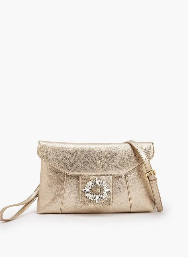 Embellished Clutch With Haul Loop