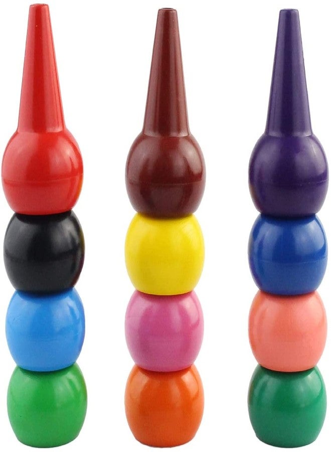 Ishua 12 Colors Finger Crayons, Palm Grip Crayons Finger Paint Sticks Stackable - Image 1
