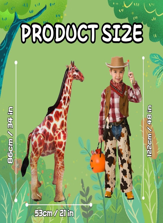 ILEISURELY ILILEISURELY Inflatable Giraffe,37inch Realistic Safari Jungle Animal Balloon for Birthday Baby Shower Wedding Party Decorations Wildlife Photo Prop - Image 2
