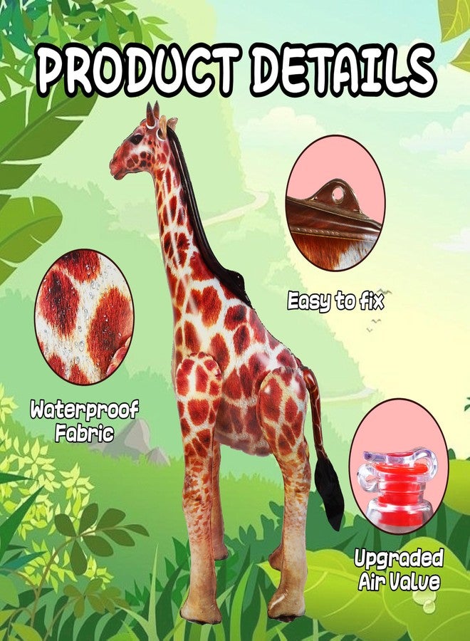 ILEISURELY ILILEISURELY Inflatable Giraffe,37inch Realistic Safari Jungle Animal Balloon for Birthday Baby Shower Wedding Party Decorations Wildlife Photo Prop - Image 5