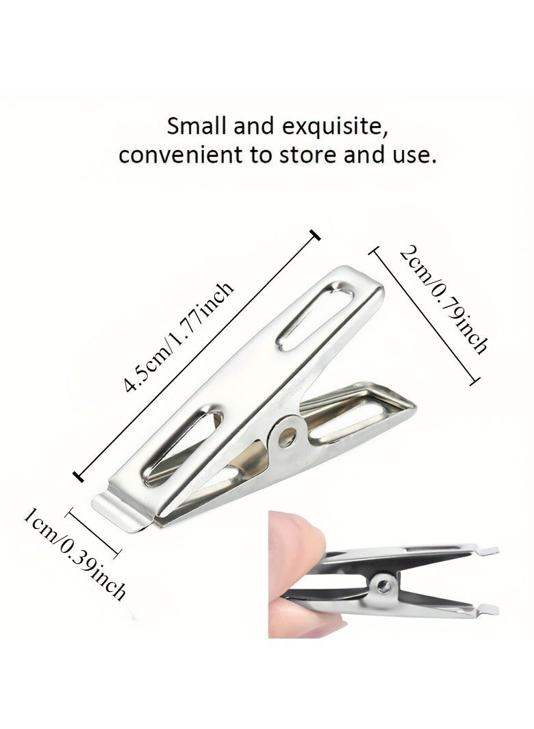 20pcs Heavy Duty Stainless Steel Clothespins - Windproof Rustproof Laundry Clips with Non-Slip Grip, Multi-Purpose for Drying Clothes, Sealing Bags, Office/Home Organization - Image 3