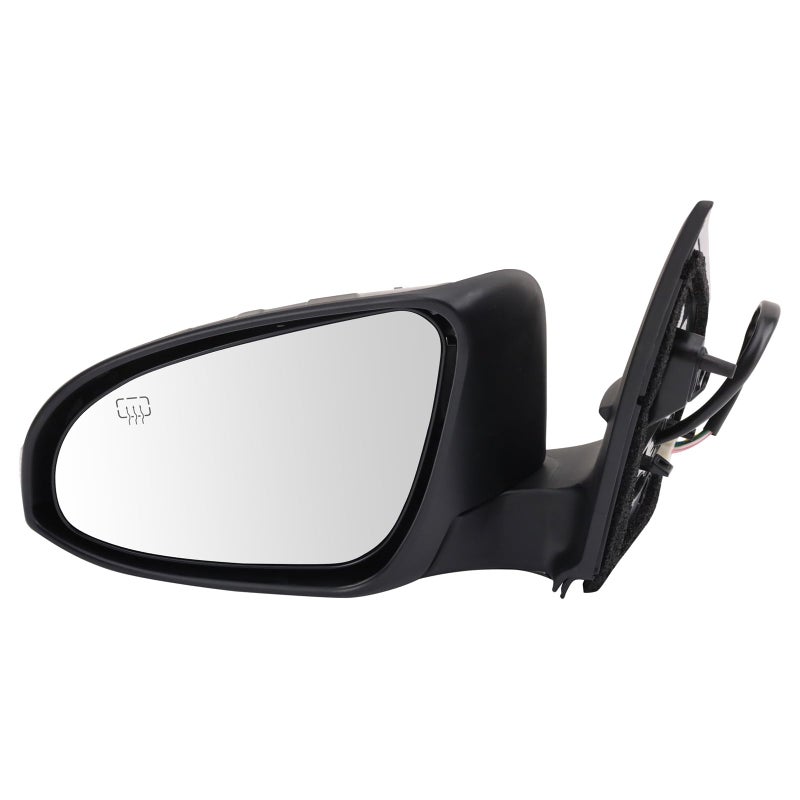 TRQ Driver Side Mirror Assembly Electric Adjustment Heated No Memory Black Compatible with 20142019 Toyota Corolla TO1320295