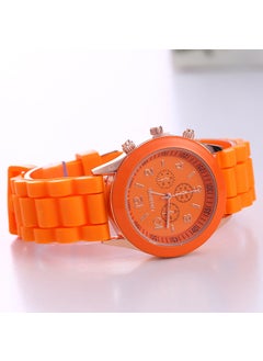 Geneva Silicone Watch Fashion Womens Colorful Jelly Orange