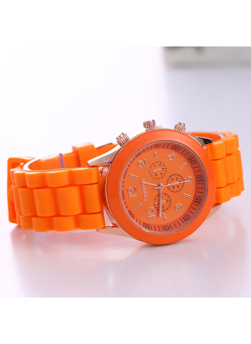 Geneva - Geneva Silicone Watch Fashion Womens Colorful Jelly Orange - Image 1