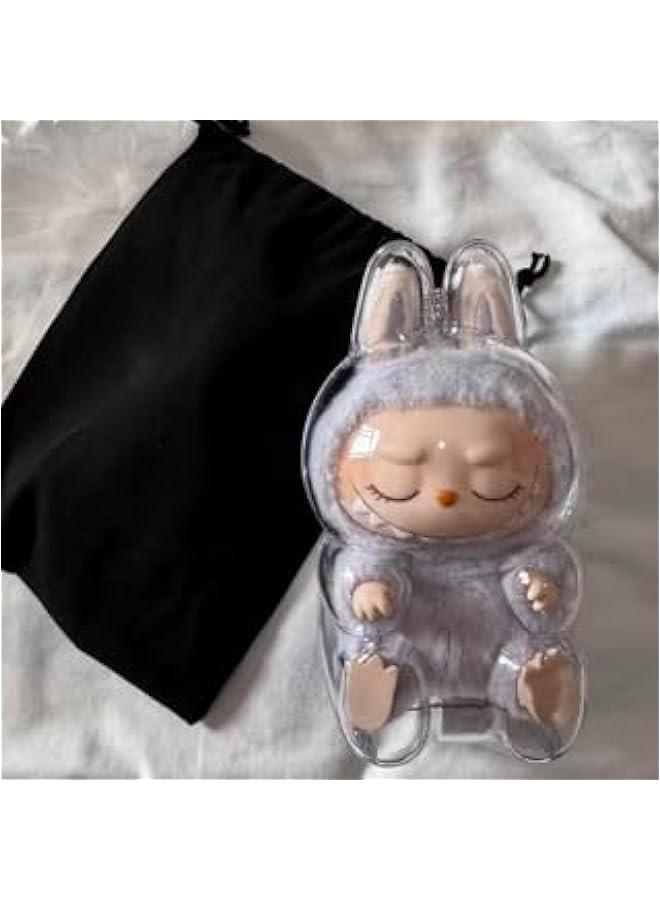 Arabest Popmart Labubu Clear Figure Display Case with Keychain, PVC Material  - Image 1