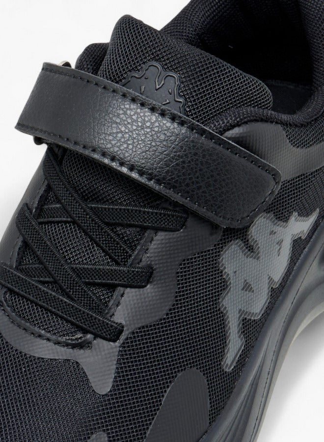 Kappa Girls' Logo Detail Sports Shoes with Hook and Loop Closure  - Image 4