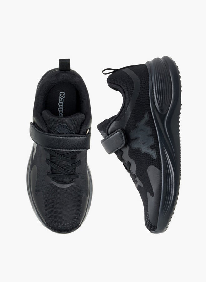 Kappa Girls' Logo Detail Sports Shoes with Hook and Loop Closure  - Image 1