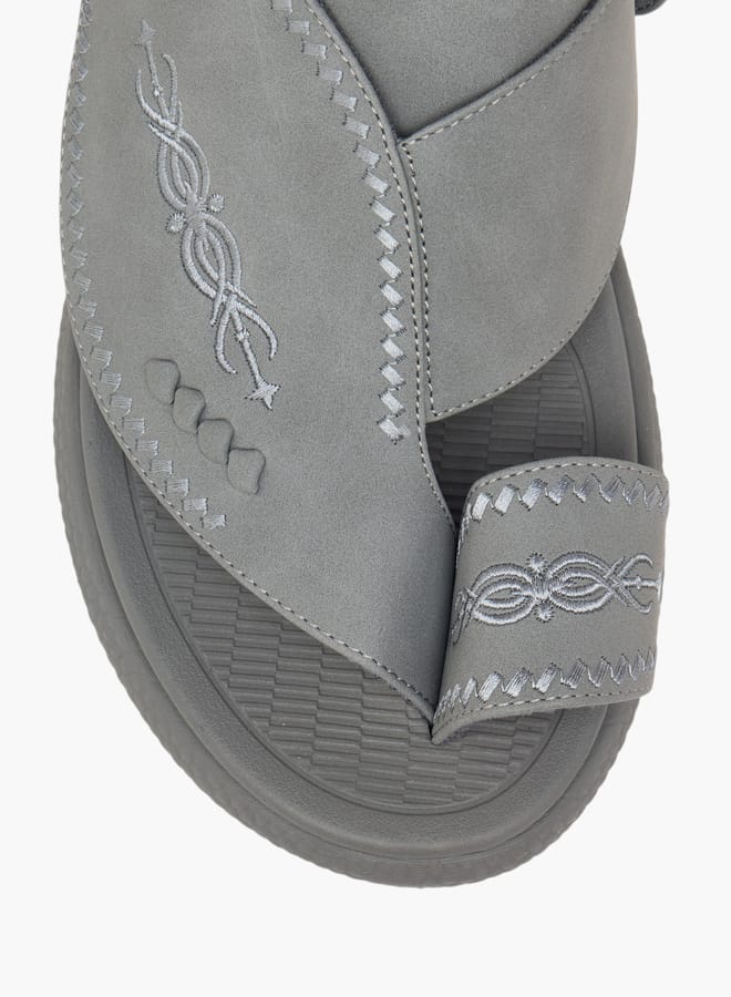 لو كونفورت صنادل عربية رجالية مطرزة سهلة الارتداء - Image 3