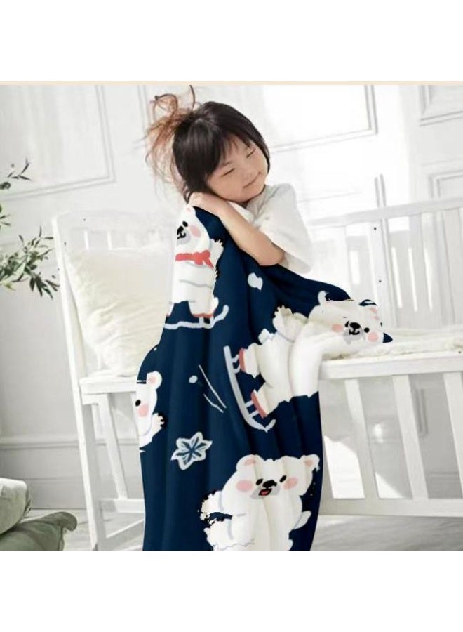 عام بطانية رقيقة من الفانيلا الكرتونية للأطفال والرضع (دافئة ومريحة، ومناسبة للنوم والألعاب) 70 سم * 100 سم - Image 2