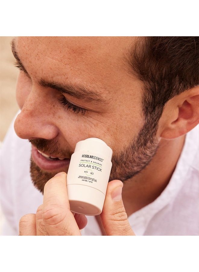 MDSolarSciences Solar Stick SPF 40 – Water-Resistant Mineral Sunscreen – Broad Spectrum UV Protection – Blendable Zinc Oxide Travel Stick – Smooth, Sheer and Natural Matte Finish, 0.6 Oz - Image 1