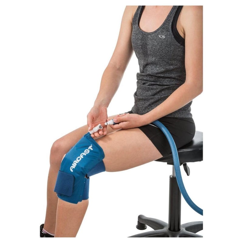 Aircast Cold Therapy Universal Fit Knee Cryo and Cuff with Gravity-Fed Non-Motorized Cooler for Maximum Cryotherapy (Blue, Medium) - Image 4
