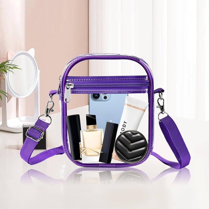 Fibrdoo Clear Crossbody Purse Bag, Clear Bag Stadium Approved with Front Pocket for Concerts Sports Festivals - Image 4