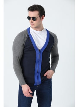 Men's V-Neck Metal Zipper 3-Color Knitted Cardigan Navy Blue - pzsku/Z34212135AB1DC9870112Z/45/_/1740652470/78426cbb-6be8-4c29-b9d7-b4d3cd1a00a1